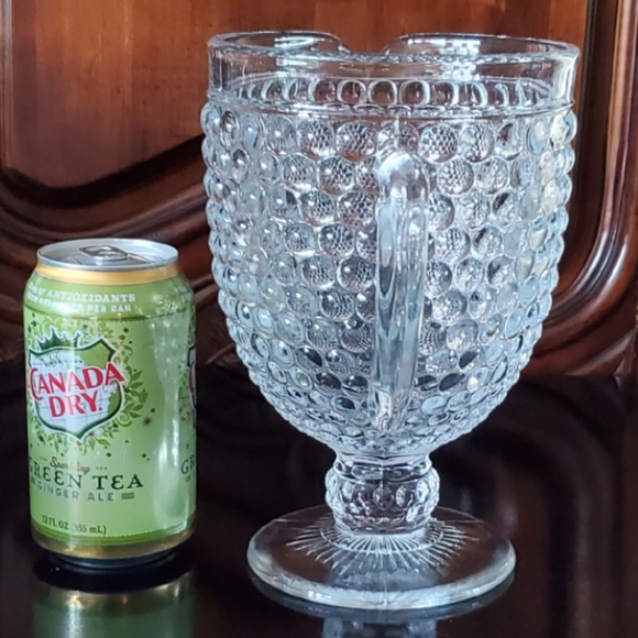 Vntg 40oz Ivima Clear Hobnail / Bubbles Pitcher - Picture 4 of 9